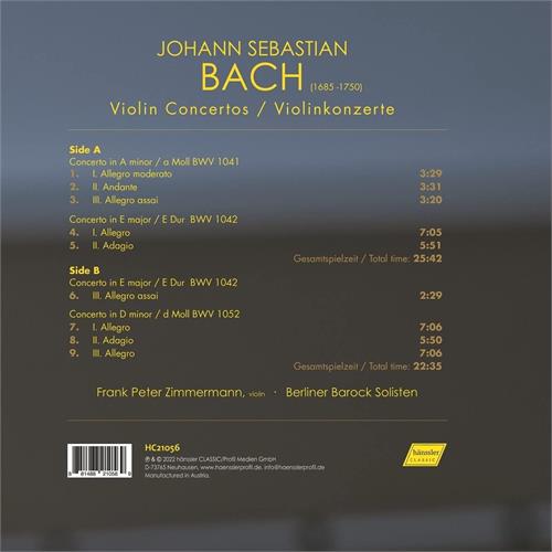 Frank Peter Zimmermann J.S. Bach: Violin Concertos (LP)