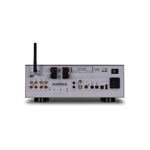 Leak Audio Stereo 130, forsterker, sølv 2x45 watt, MM RIAA, Bluetooth