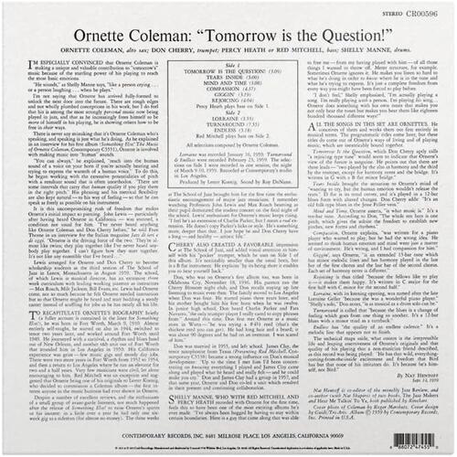 Ornette Coleman Tomorrow Is The Question! - LTD (LP) 