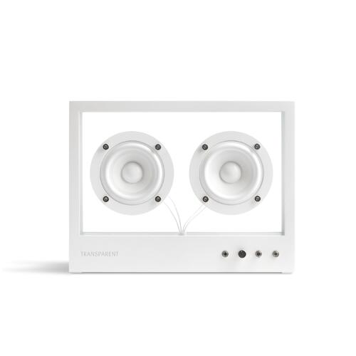 Small Transparent Speaker, hvit Bluetooth, glass/aluminium 