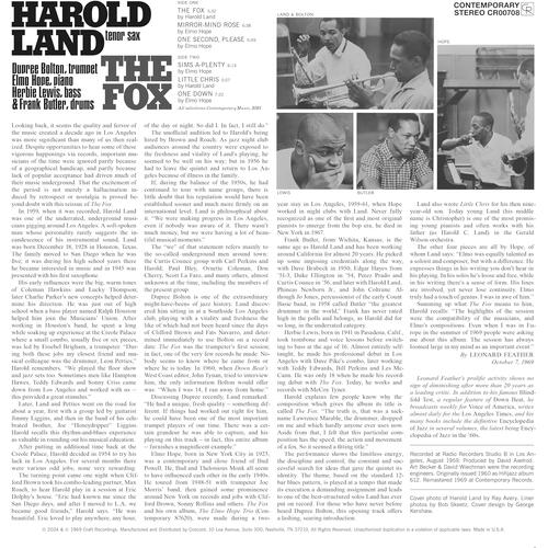 Harold Land The Fox - LTD (LP) 