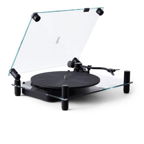 Transparent Turntable, RIAA, svart Ortofon OM5, Bluetooth, glass/aluminium 