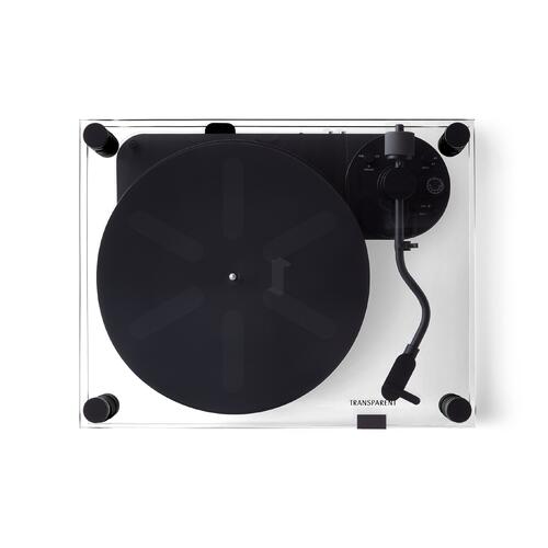 Transparent Turntable, RIAA, svart Ortofon OM5, Bluetooth, glass/aluminium 