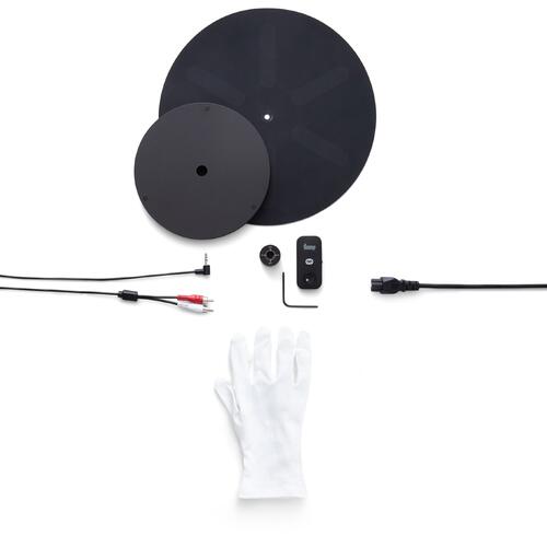 Transparent Turntable, RIAA, svart Ortofon OM5, Bluetooth, glass/aluminium 