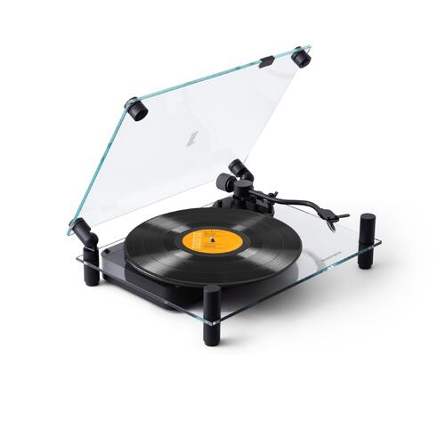 Transparent Turntable, RIAA, svart Ortofon OM5, Bluetooth, glass/aluminium 