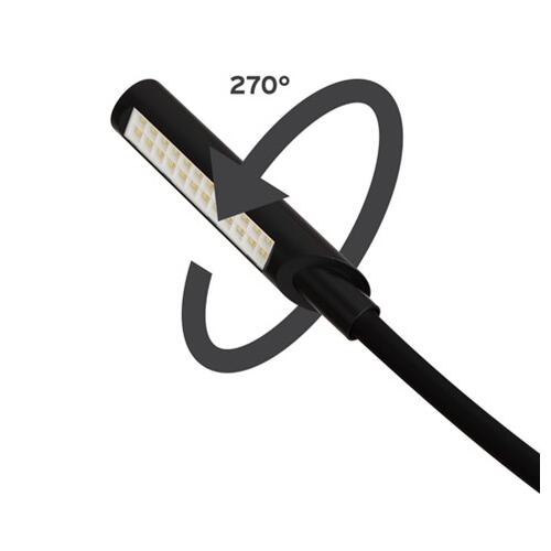 UberLight Flex LED lampe, svart Platespillerbelysning, inkl. bordfeste 