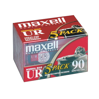 Opptakskassett Maxell UR-90 Audio, 5 stk