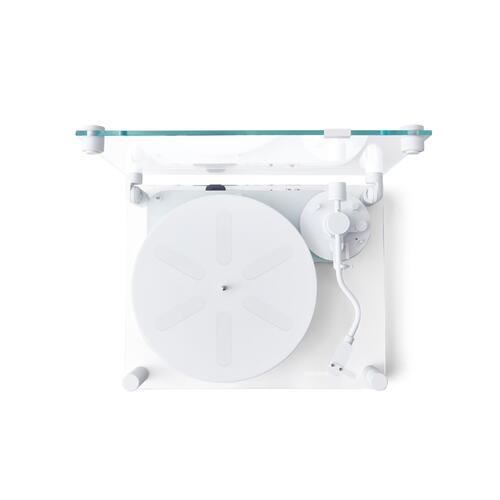 Transparent Turntable, RIAA, hvit Ortofon OM5, Bluetooth, glass/aluminium 