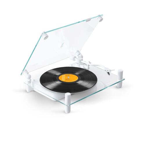 Transparent Turntable, RIAA, hvit Ortofon OM5, Bluetooth, glass/aluminium 