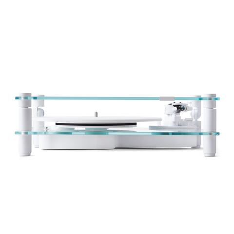 Transparent Turntable, RIAA, hvit Ortofon OM5, Bluetooth, glass/aluminium