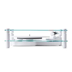 Transparent Turntable, RIAA, hvit Ortofon OM5, Bluetooth, glass/aluminium