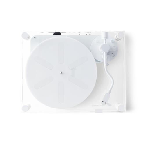 Transparent Turntable, RIAA, hvit Ortofon OM5, Bluetooth, glass/aluminium 