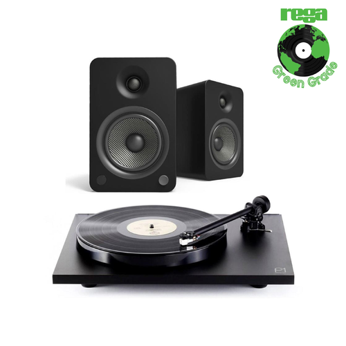 Rega Planar 1 Eco Deck + Kanto YU6 Aktive høyttalere med platespiller 