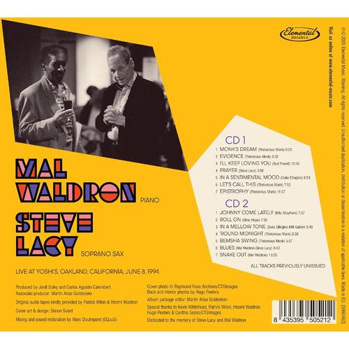 Mal Waldron & Steve Lacy Play Monk, Ellington & Strayhorn (2CD) 