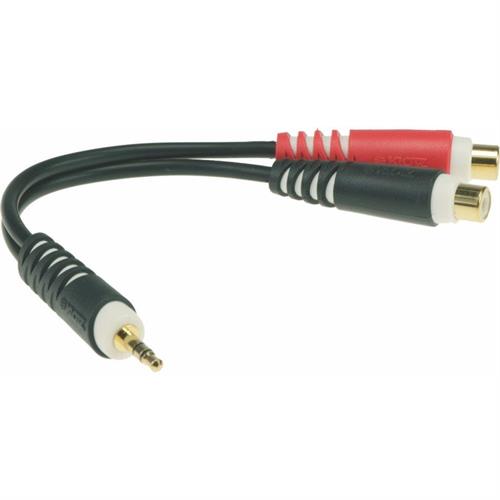 Klotz Rca til Minijack kabel 0,2 m Minijack Stereo - 2X Phono RCA 0,2 m