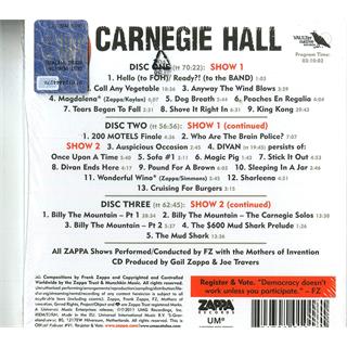 Frank Zappa Carnegie Hall Live - LTD (3CD)